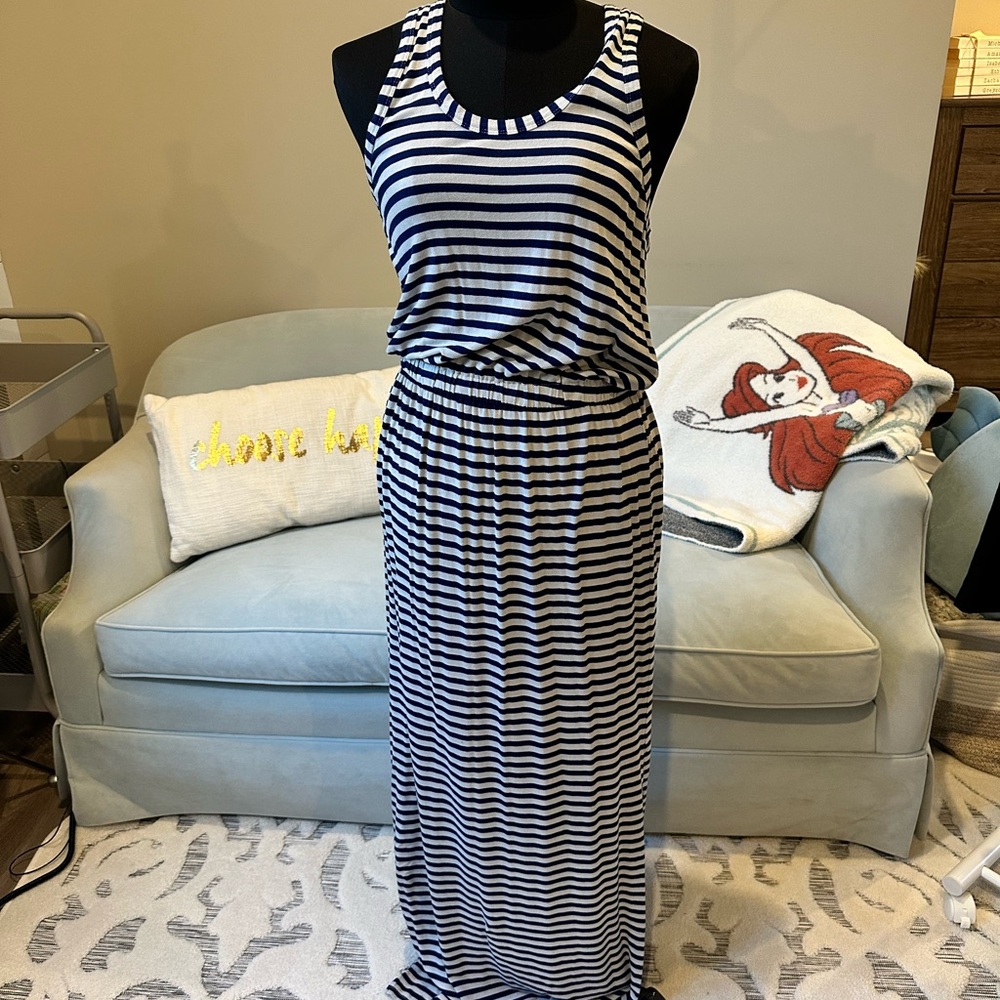 Striped Sleeveless J Crew Maxi Dress